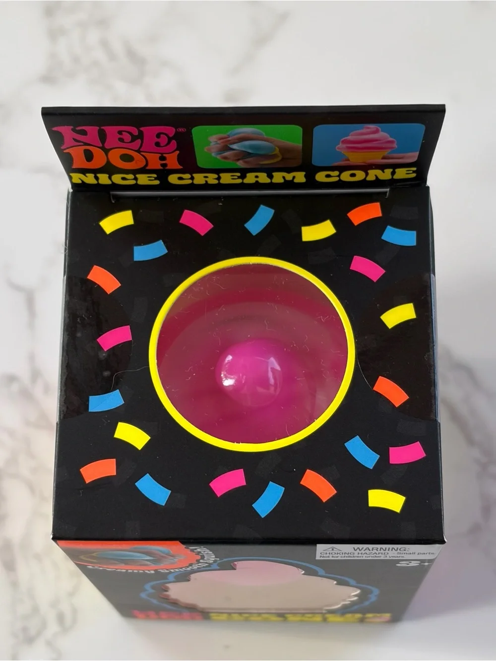 NeeDoh Nice Cream Cone Ice Cream Swirl Pink Squishy Toy Fidget Stress New